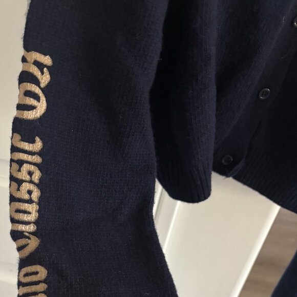 Grove Knit Cropped Cardigan in Navy - Picture 5 of 6